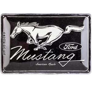New Ford Mustang 8x12 metal sign black.  Other mustang signs available.